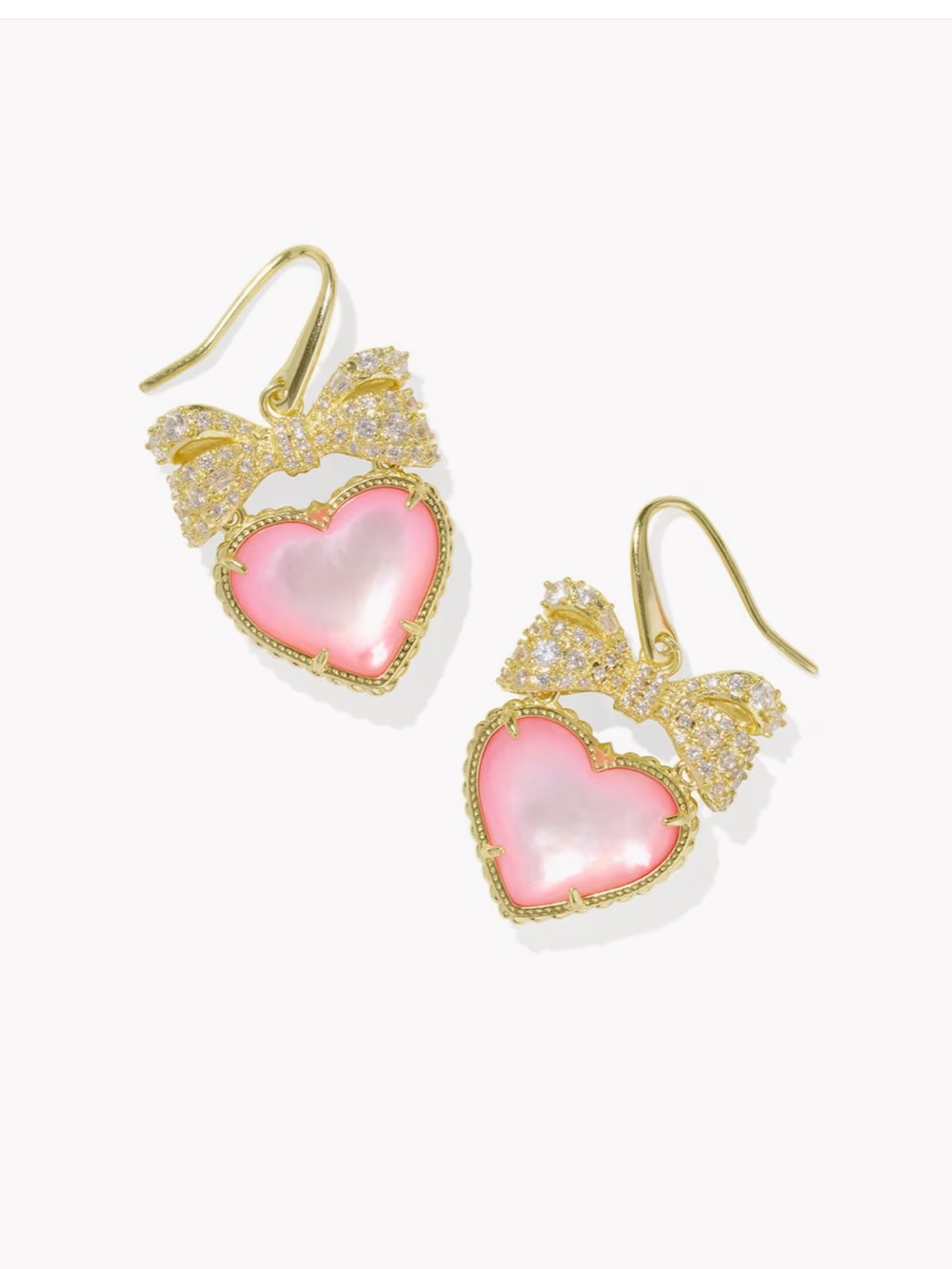 Kendra Scott Haisley heart gold drop earrings